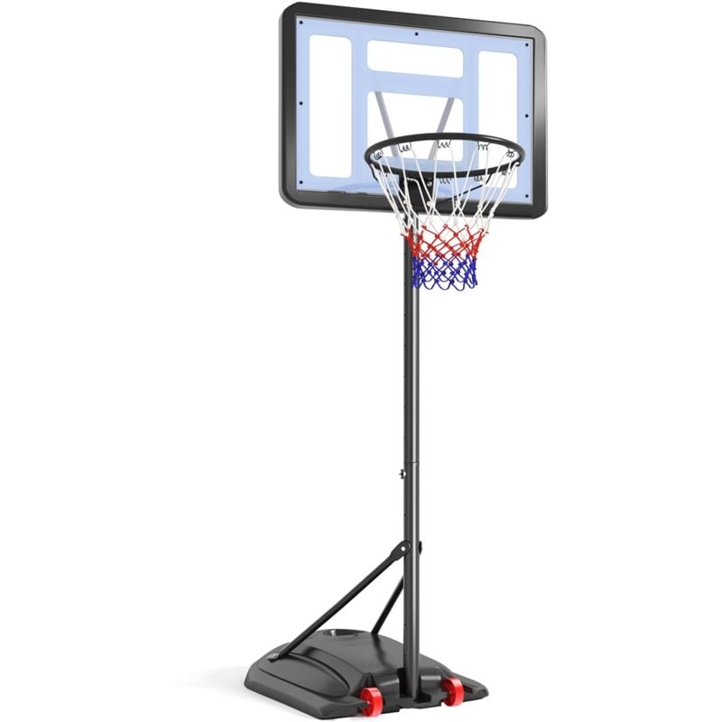 Yaheetech Panier de Basket Ball sur Pied Portable Hauteur Réglable 219-279 cm 6 Niveaux à Roulettes