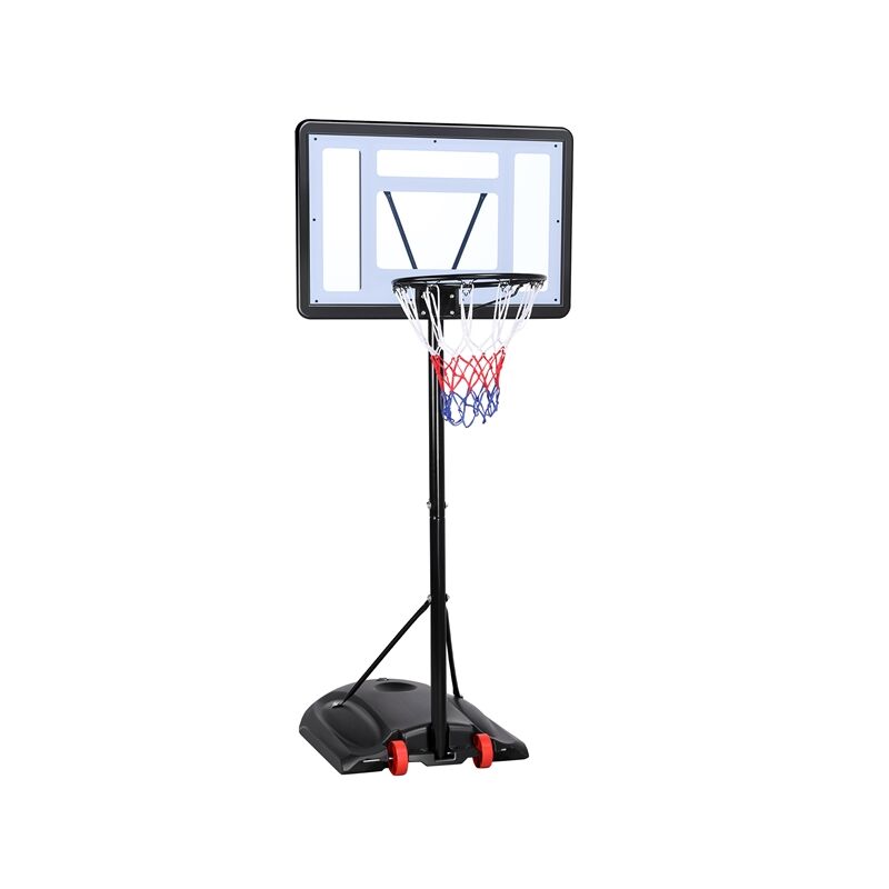 Yaheetech - Panier de Basket Portable à roulettes Exterieur/Intérieur Hauteur Réglable avec Panneau Arrière Solide Base de Lestage Réglable
