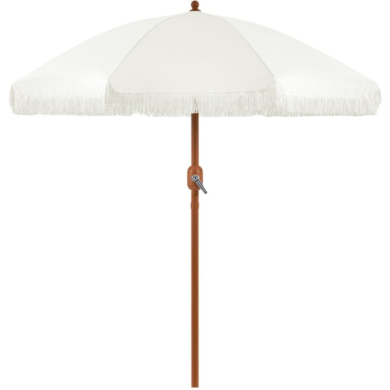 Yaheetech - Parasol de Jardin à Franges 230cm x ø 215cm, Parasol d'extérieur Inclinable, Protection uv, Imperméable, avec 8 Baleines,Manivelle,
