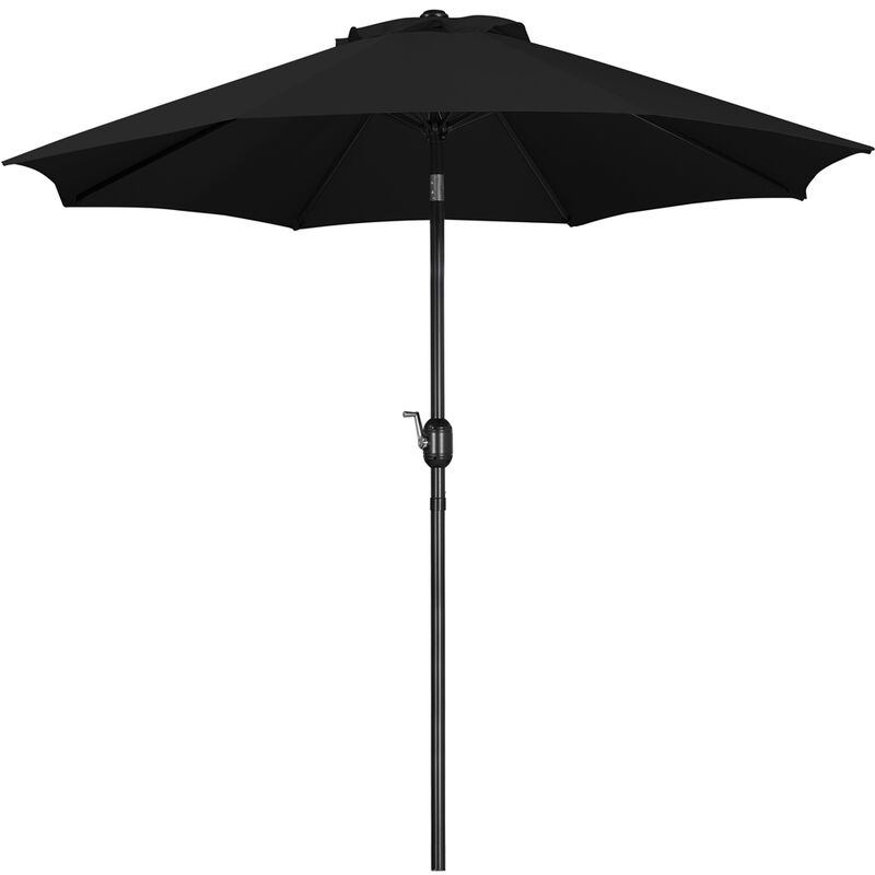 Yaheetech - Parasol Inclinable 270 cm Parasol en Métal Extérieur 8 Baleines Bouton-poussoire Manivelle Protection Solaire pour Terrasse Jardin Plage