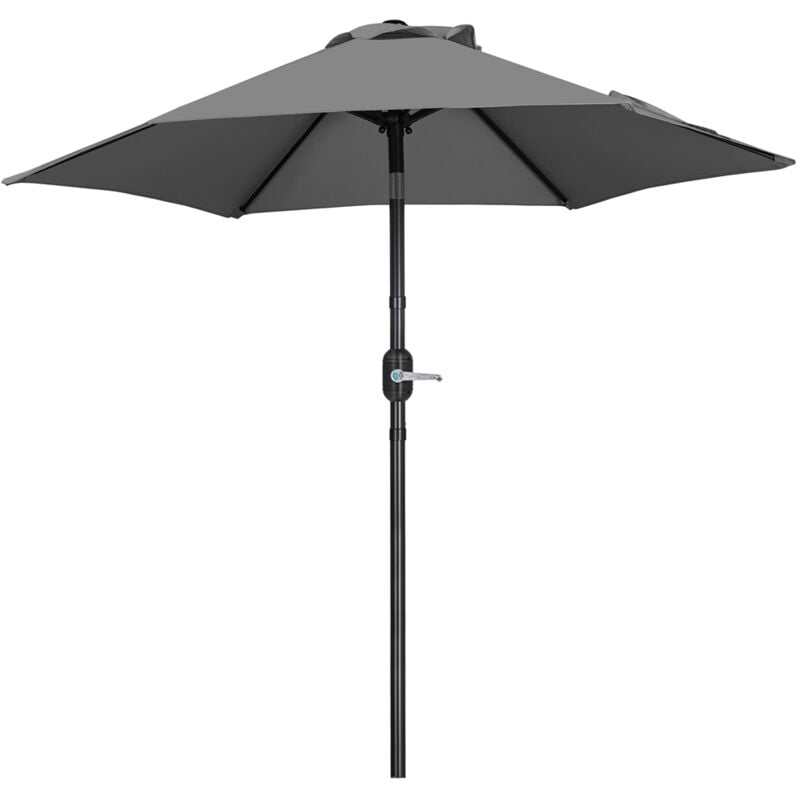 Yaheetech - Parasol de Jardin Démontable Inclinable, Protection uv, avec Manivelle, 6 Baleines, pour Extérieur Terrasse Patio Plage Piscine Balcon,