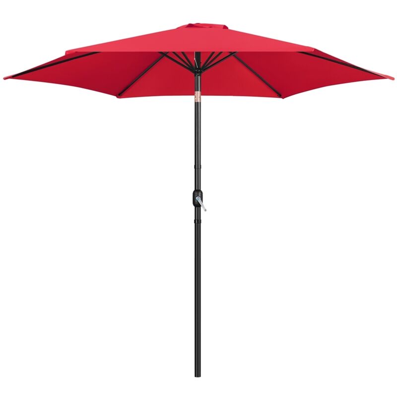 Yaheetech Parasol de Jardin Démontable Inclinable, Protection UV, avec Manivelle, 6 Baleines, pour Extérieur Terrasse Patio Plage Piscine Balcon,