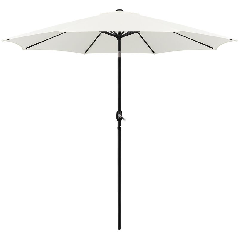 Yaheetech - Parasol de Jardin Extérieur 300 cm Parasol avec 8 Baleines en Métal Manivelle avec Bouton-poussoir Protection Solaire pour Terrasse