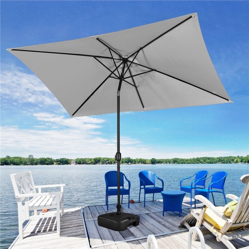 Yaheetech Parasol Rectangulaire 3 m avec Manivelle, pour Jardin/Extérieur/Marché/Plage en Aluminium avec Toile Inclinable, Parasol d'Angle pour Table