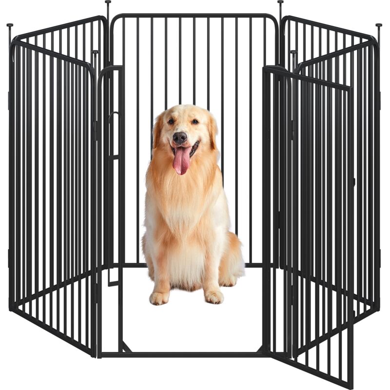 Yaheetech - Parc pour Chiens Enclos pour Chiot Cage Chenils Chien avec Serrure intégrée Fils métalliques renforcés de 8 mm en 6 Panneaux 100 cm de Yaheetech - Parc pour Chiens Enclos pour Chiot Cage Chenils Chien avec Serrure intégrée Fils métalliques renforcés de 8 mm en 6 Panneaux 100 cm de