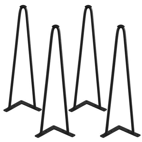 Yaheetech – Pieds de table en fer noir 41cm – Set de 4 – Fixation par vis – Pour tables à café, bureaux et meubles DIY
