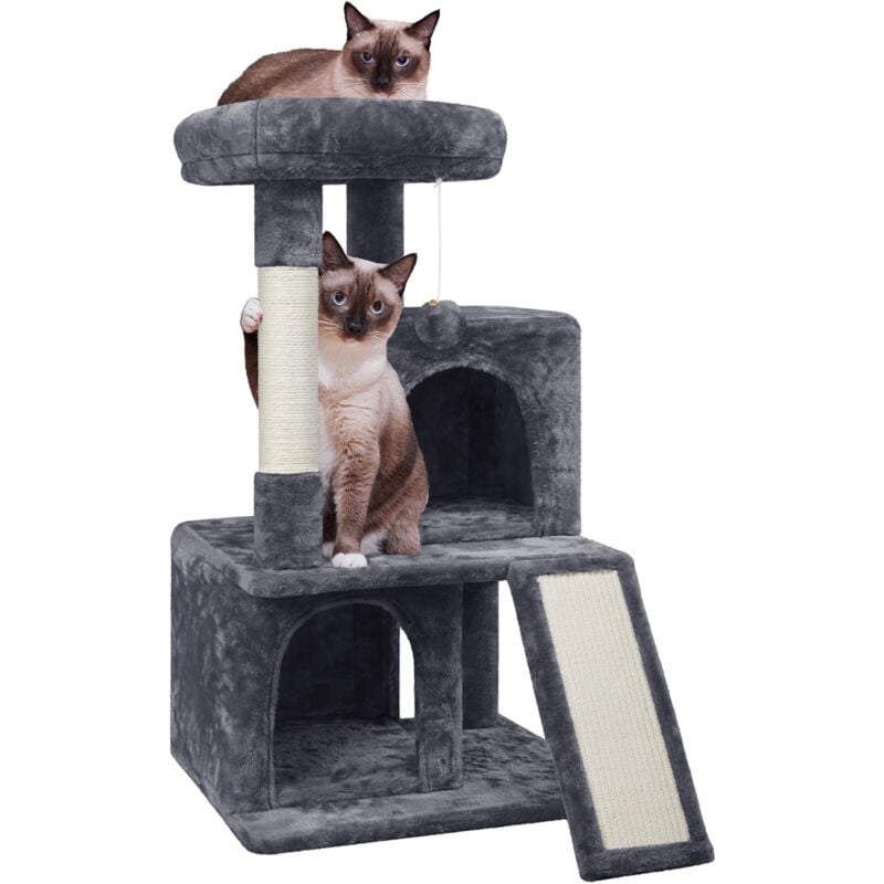 

Yaheetech Rascador para Gatos Árbol de Mascota Centro de Juego de Sisal con Escondos Polas Gris Oscuro