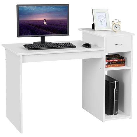 Yaheetech Schreibtisch Bürotisch Computertisch mit Schubladen PC Tisch Laptoptisch für Home