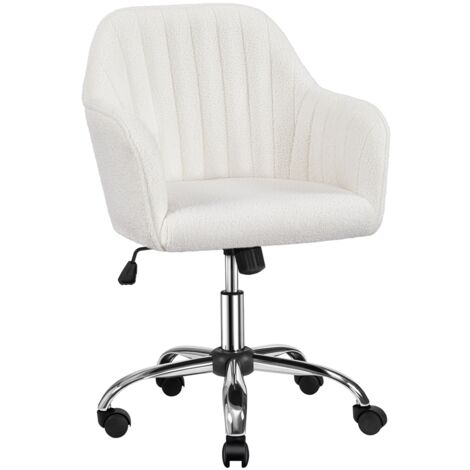 Sedia Da Ufficio Bianca Regolabile - Senza Braccioli, Imbottita In Finta Pelle - Foto 10