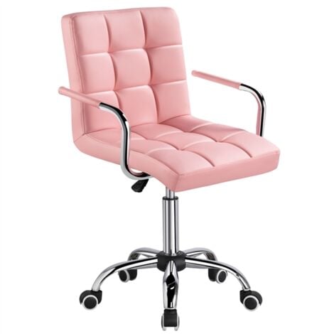 Silla de oficina, silla de escritorio, silla de malla, silla ejecutiva con  respaldo medio para adultos, color rosa, paquete de 2