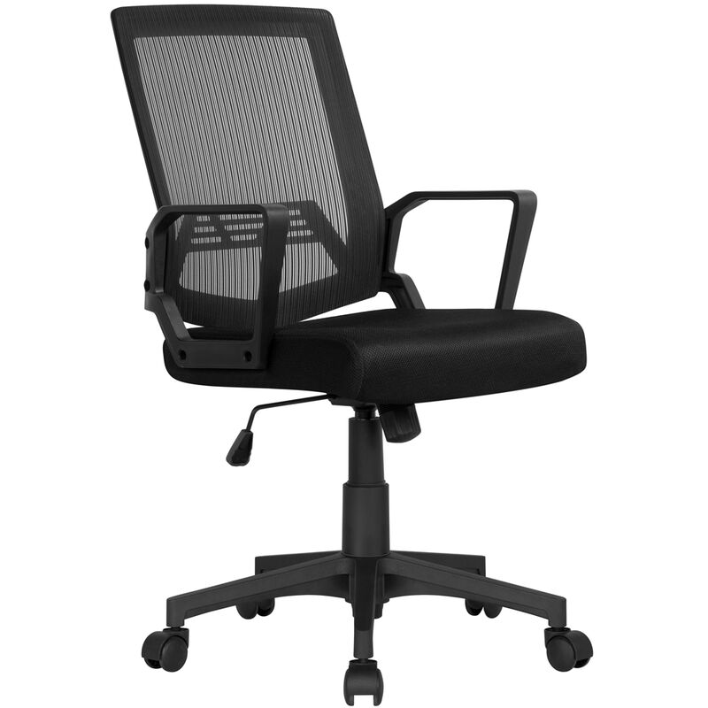 

Silla de Oficina Silla Malla Silla Giratoria para Trabajo Altura Ajustable Silla Escritorio Negro - Yaheetech