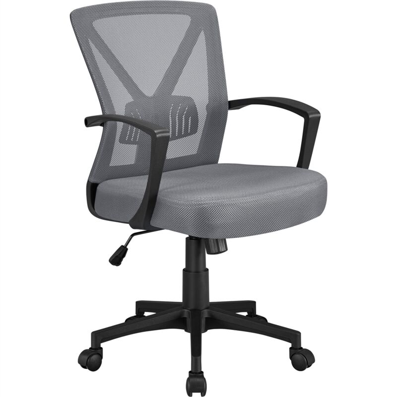 

Silla Oficina Estudio Escritorio Silla de Trabajo Soporte Lumbar Regulable Silla para Despacho Gris Oscuro - Yaheetech
