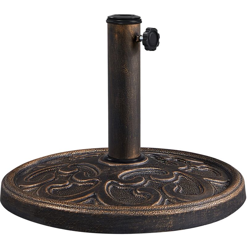 Pied de Parasol en Résine 10 kg Rond 44,5 cm de Diamètre Socle de Parasol Style Vintage Terrasse Piscine Patio Jardin Restaurant - Yaheetech