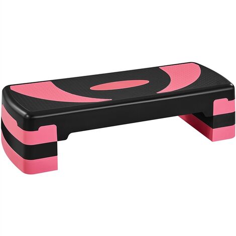Yaheetech Step da Aerobica Piattaforma Step Regolabili con 3 Altezze Esercizio Allenamento Stepper per Fitness per Domestico Palestra Ufficio con Base Antiscivolo 79,5 x 30 cm Rosa
