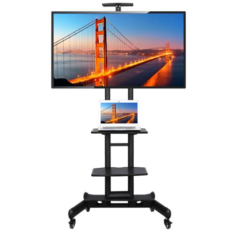 en.casa] Supporto di Rialzo Monitor da Scrivania Base per Schermo con Porta  Tablet Piano di Appoggio per Monitor Laptop Stand in Bambù 65 x 28 x 15 cm  : : Informatica