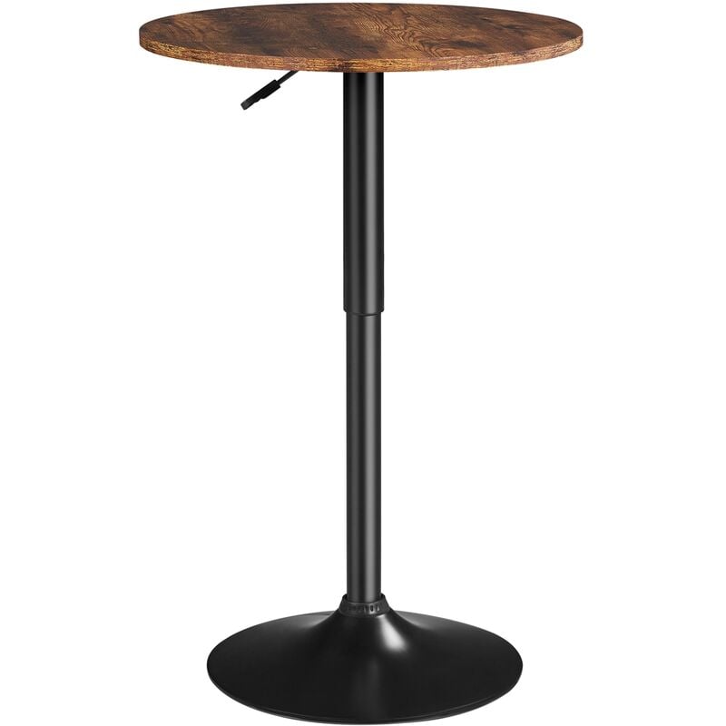Yaheetech - Table de Bar Ronde Table Haute Cuisine Mange-debout avec Plateau en Bois mdf Réglable en Hauteur Pivotante à 360° Table Ronde pour Bistro