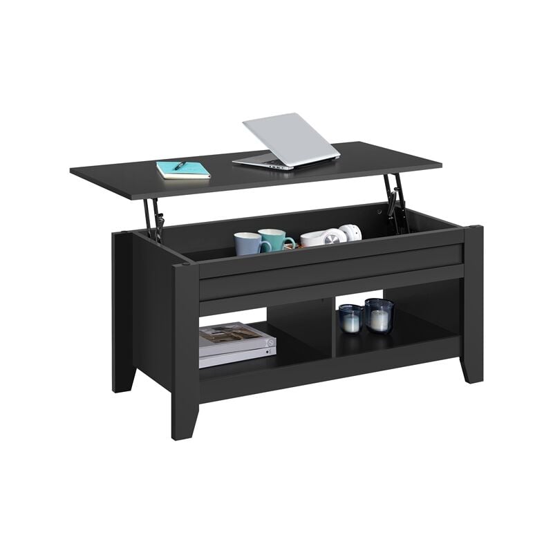 Yaheetech - Table de Basse Relevable avec Plateau relevable, Fonctionnelle, avec Deux Compartiements Caché, Design Moderne en Bois mdf Pour Salon,