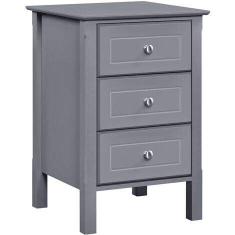 Yaheetech – Table de chevet bois MDF 3 tiroirs – Dimensions 40x40x60 cm – Design moderne gris foncé – Rangement efficace pour chambre et salon - NUIT 40 X