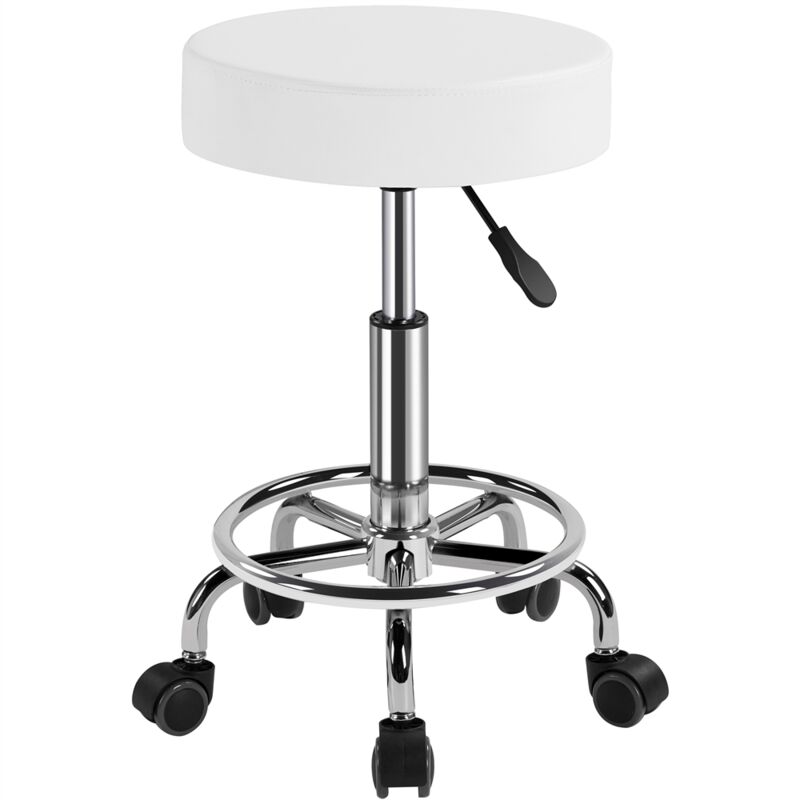 Yaheetech Tabouret de Bureau Hauteur Réglable 51-65 cm avec roulettes Rotation à 360° Tabouret de Travail Rotatif pour Bureau, Salon de Beauté et