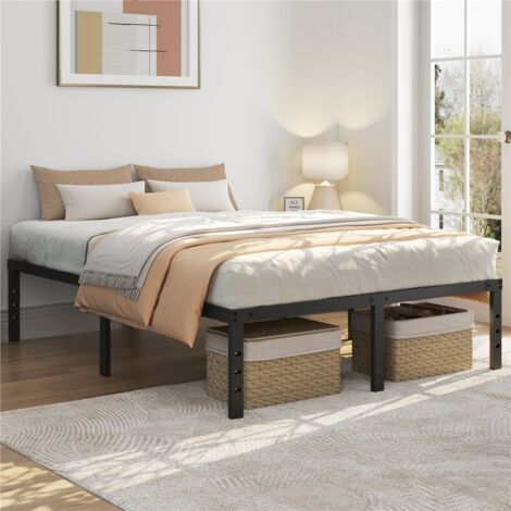 Yaheetech Telaio Letto Singolo in Metallo senza Testiera per Camera da Letto 140 × 200 cm