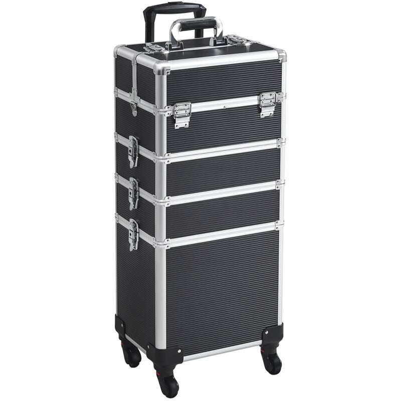 Yaheetech - Valise de Maquillage 5 en 1 avec Couverture Mallette Maquillage Verrouillable Compartiments Valise de Beauté Professionnelle 34 x 25,5 x