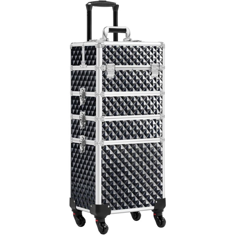 Yaheetech - Valise Maquillage Professionnel 4-en-1 Valise Esthetique Roulettes Pivotantes à 360° pour Manucure, Voyage, Maquilleur 34 x 25,5 x 80 cm