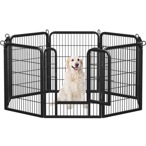 TORANA Yaheetech Welpenlaufstall 8-teilig 80cm hoch, Welpenauslauf mit Einteilige Verriegelung, Hundelaufstall mit Tragetasche & Befestigungsgurte, ideal für Hunde Wohnung & Garten, Einfache Montage