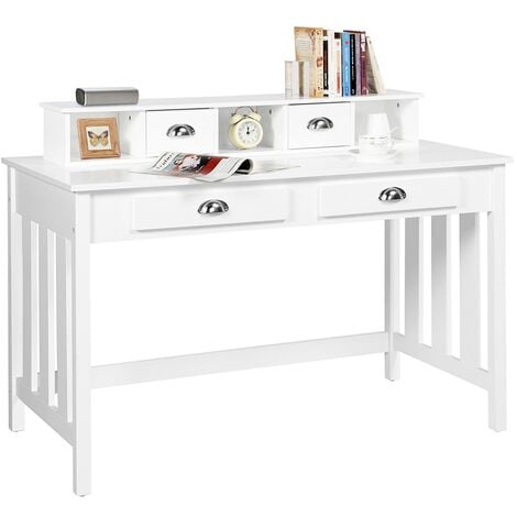 Yaheetech Writing Computer Desk Modern Computer Table, White
