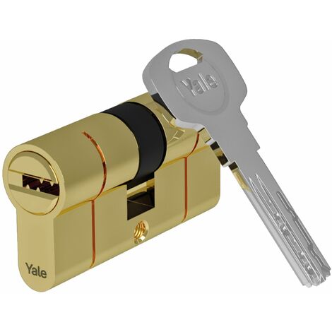 Yale 2100 Serie Euro cilindro (brevettato) – Doppio/emergenza – 30/45 – ottone lucido – quantità blister 1