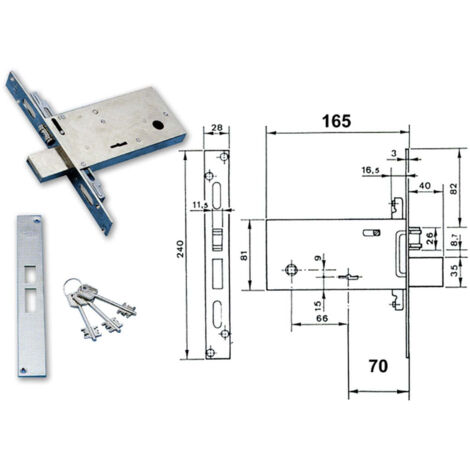 Yale 6803R/Sa Serratura Trad D/M Mm70