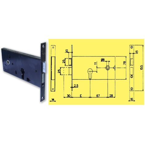Yale 8600770 Serratura Infilare E70 Cil Sag