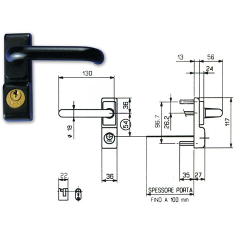 Yale 9520 Maniglia E Cil Est Revers