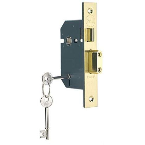 YALE B-M550-PB-65 Serratura a 5 Leve, Alta Sicurezza, Ottone Lucido, 2.5 Inch/64 mm