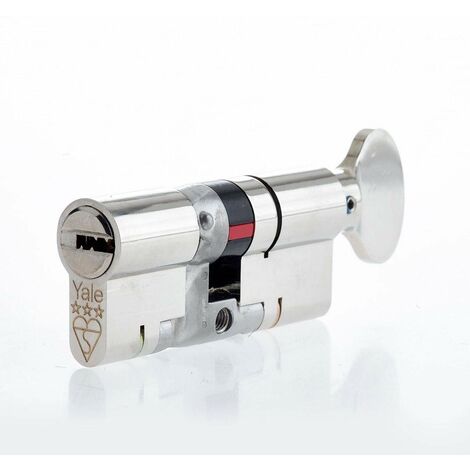 YALE B-YS3-3535NT Cilindro antiscatto a 3 Stelle Euro Thumbturn, Alta Sicurezza, (70 mm), Finitura in Nichel, 35:35 (70mm)