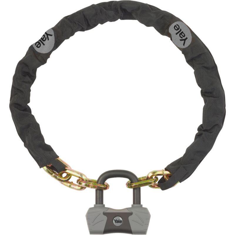 Yale - Catena di massima sicurezza per bici e moto con Lucchetto YCL3/10/110/1, lunghezza 1100 mm