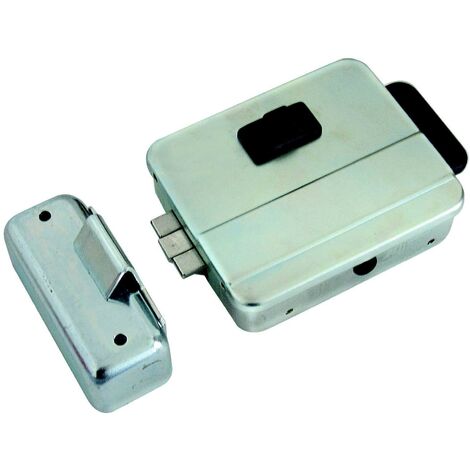 YALE Corni Serratura elettrica da applicare per cancelletti NF5013/1Z zincata, cilindro fisso, reversibile, Mulipla solo pulsante