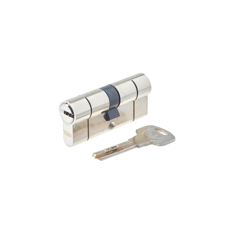 Cylindre de serrure Yale YC2100 - 10 goupilles - 5 clés réversibles - nickelé - 35x35mm