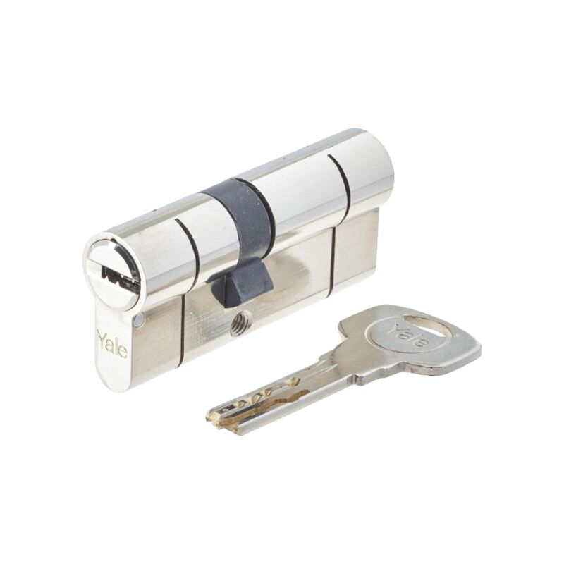 Cylindre de serrure Yale YC2100 - 10 goupilles - 5 clés réversibles - nickelé - 30x40mm