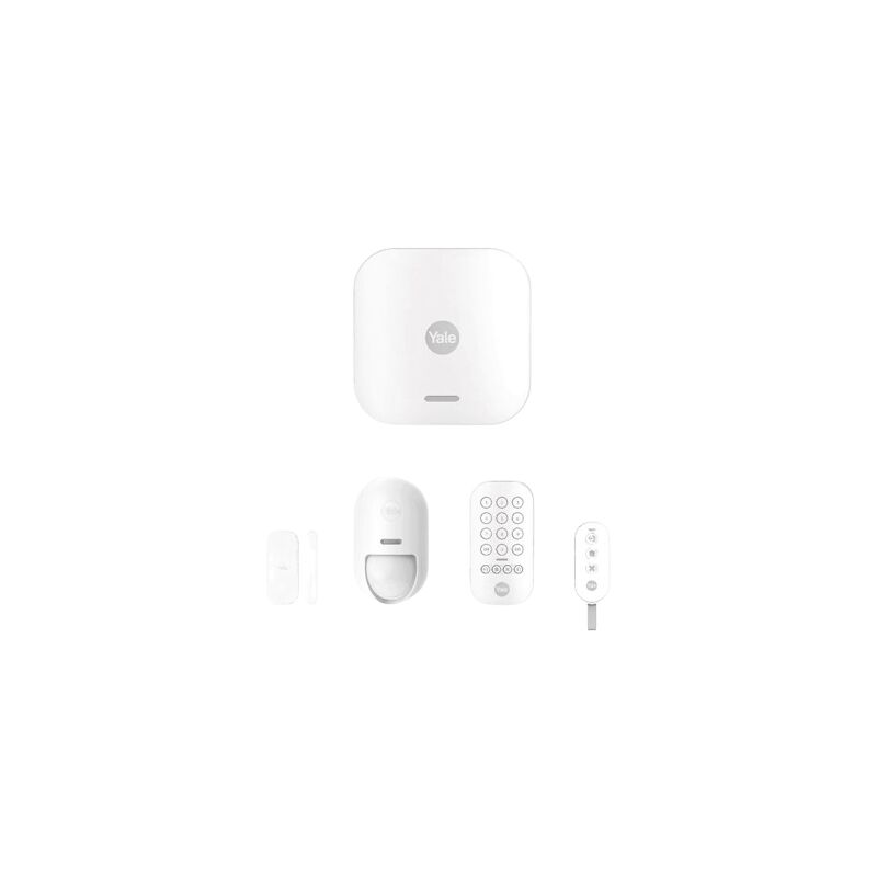 Yale - Kit alarme maison sans fil 1 centrale d'alarme + 1 détecteur mouvement + détecteur ouverture + 1 clavier