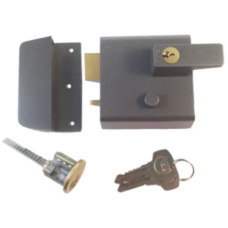Yale - Double Security Rim Lock 60mm Backset Polished Brass