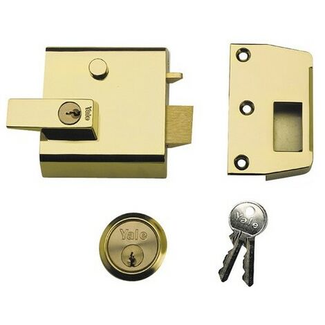 Yale Locks 630001215542 P1 Double Security Nightlatch 60mm Backset Brasslux Finish Visi