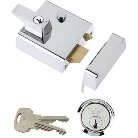 Yale Locks P2 Double Security Nightlatch 40mm Backset Chrome Finish Visi YALP2CHNL