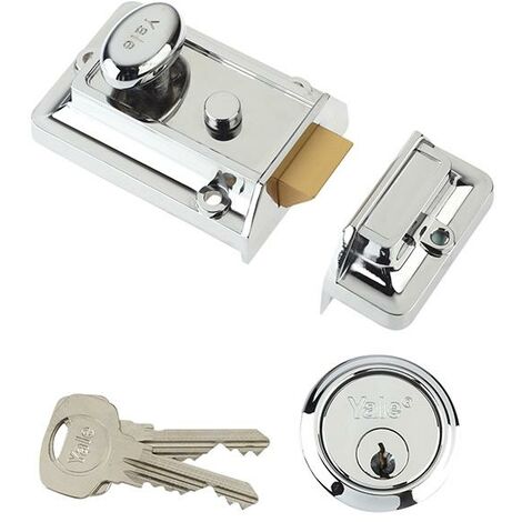 Yale Locks P77 Traditional Nightlatch 60mm Backset Chrome Finish Visi YALP77CH
