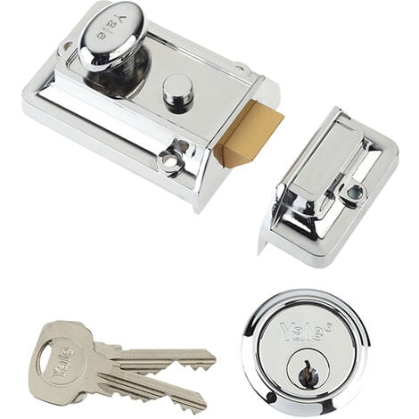 Yale Locks P77 Traditional Nightlatch 60mm Backset Chrome Finish Visi YALP77CH