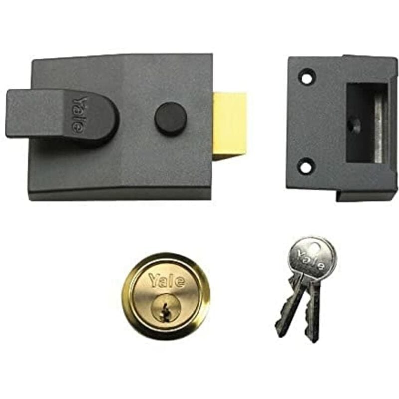 Image of Locks P89 Visi Pack - Serratura a cilindro (60 mm) con serratura a scatto interna, finitura in cromo satinato - Yale