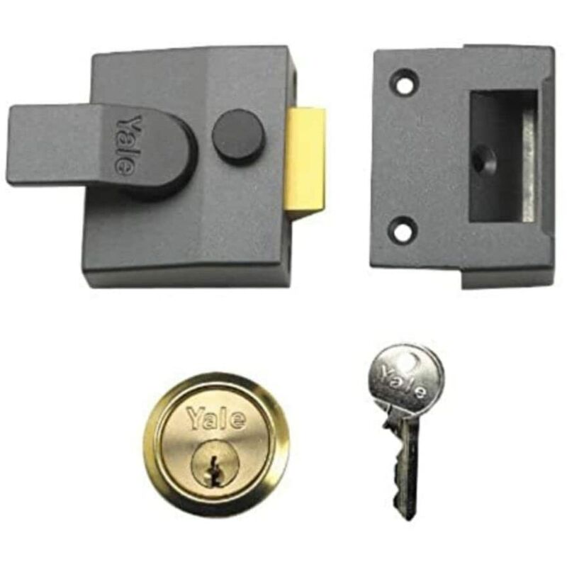 Image of Locks P85 Visi Pack - Serratura a cilindro (40 mm) con serratura a scatto interna, finitura in cromo satinato - Yale