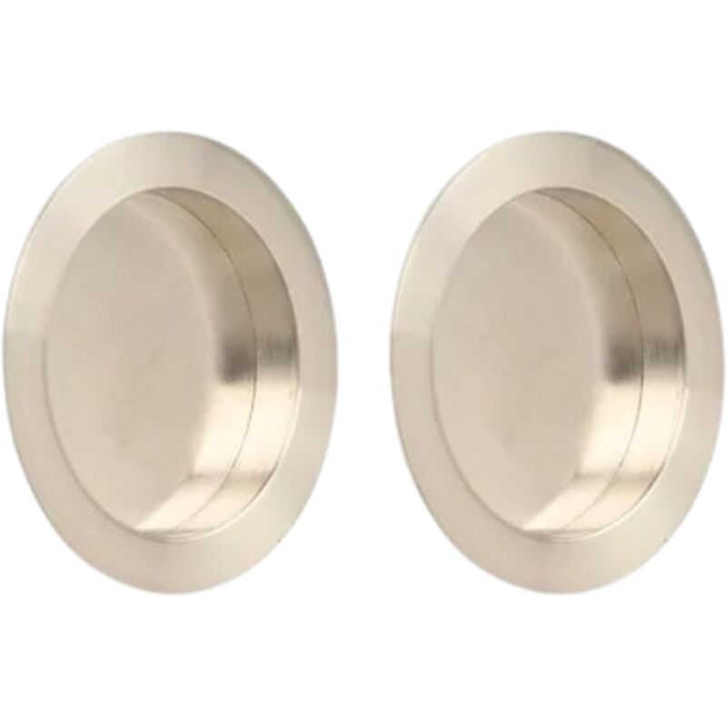 Yale Lot de 2 Poignées cuvettes Rondes encastrables pour Porte coulissante - Ø intérieur 48 mm - Acier Finition nickelé brossé - Convient pour Portes Yale Lot de 2 Poignées cuvettes Rondes encastrables pour Porte coulissante - Ø intérieur 48 mm - Acier Finition nickelé brossé - Convient pour Portes