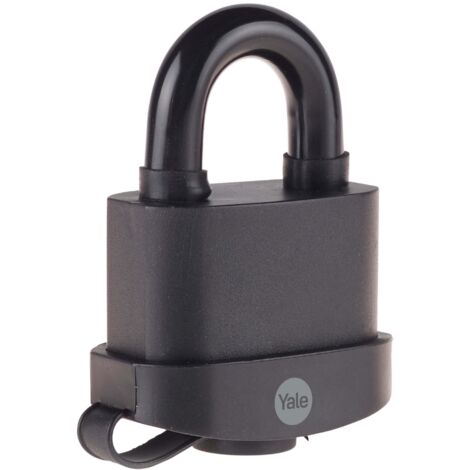 YALE Lucchetto di alta sicurezza resistente agli agenti atmosferici Y220B/61/123/1 corpo 60mm, arco in acciaio indurito, 3 chiavi