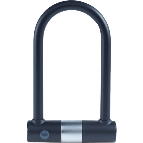 YALE Lucchetto di sicurezza a U con chiave Serie Essential YUL0/18/192/2 lunghezza 250mm, Acciaio Indurito, Incluse 2 Chiavi, Testato con spray salino per 96 Ore
