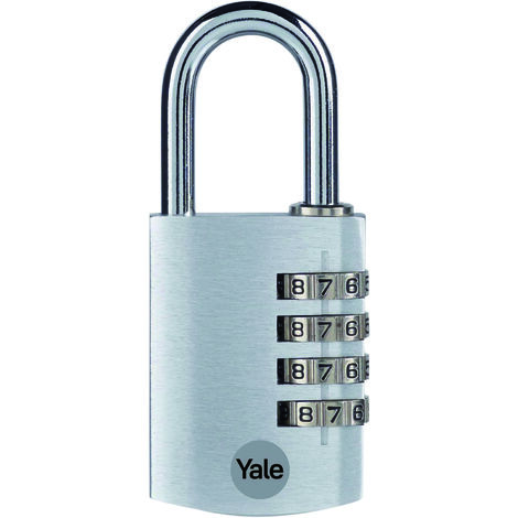 Yale LUCCHETTO DI SICUREZZA CON COMBINAZIONE mm. 20  Corpo alluminio - Arco acciaio  Col. Argento